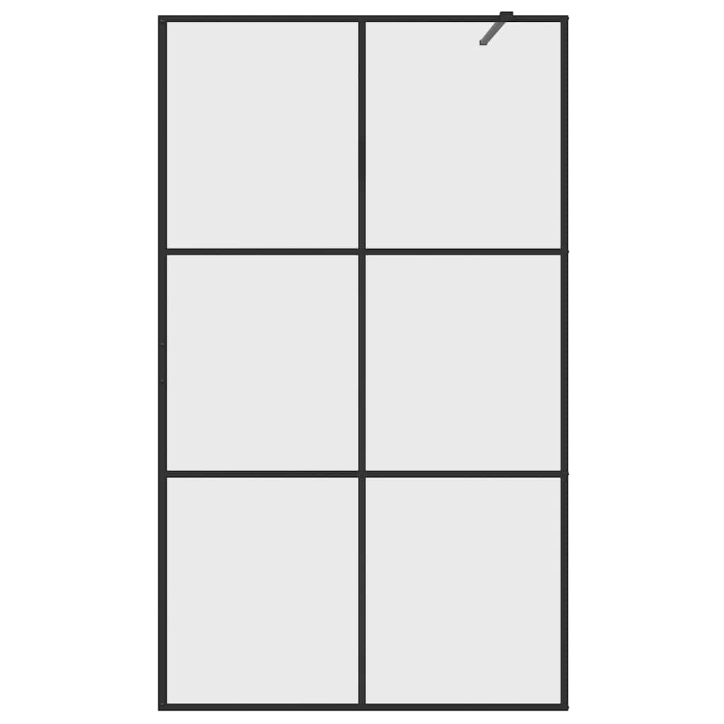Pregrada za tuširanje s prozirnim staklom ESG 115 x 195 cm crna