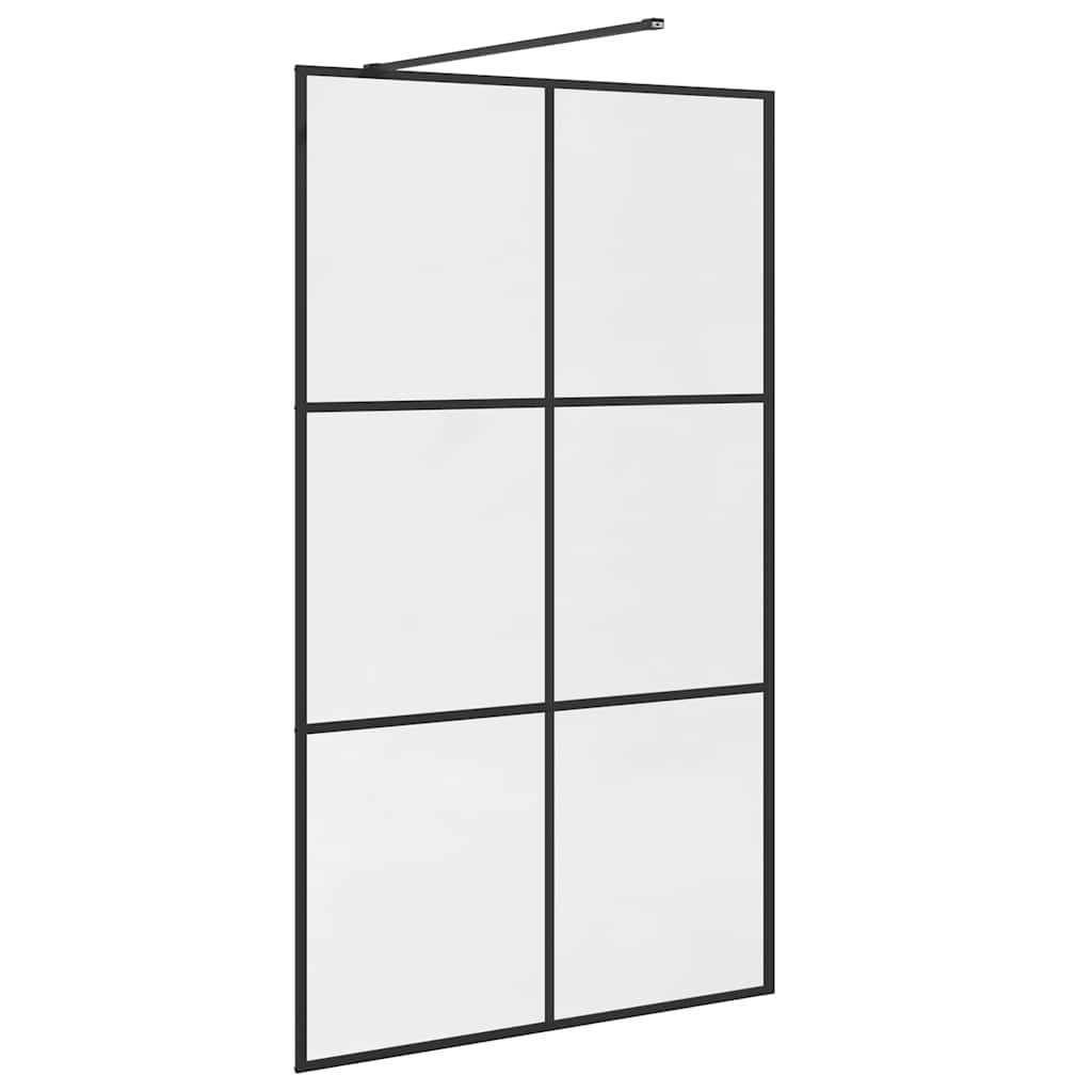 Pregrada za tuširanje s prozirnim staklom ESG 115 x 195 cm crna