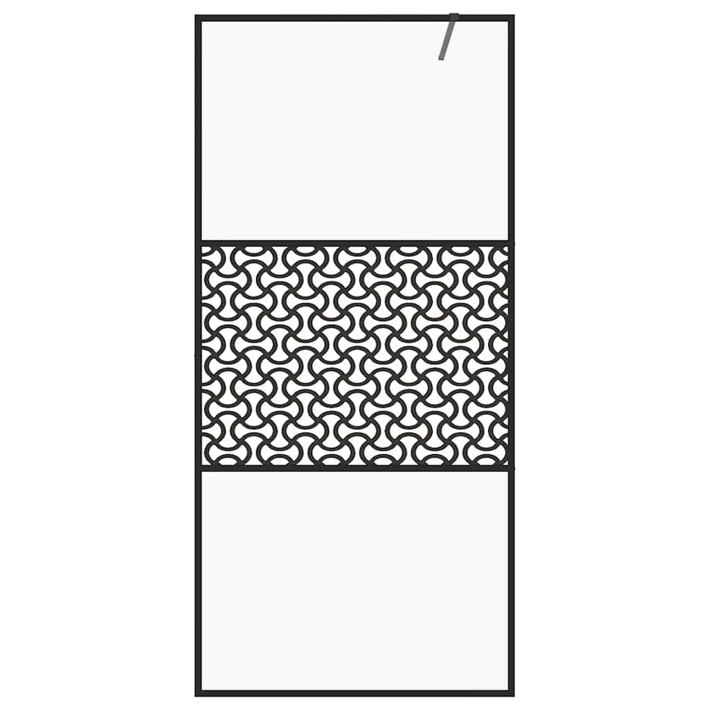 Pregrada za tuširanje s prozirnim staklom ESG 80 x 195 cm crna