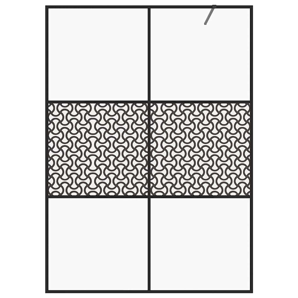 Pregrada za tuširanje s prozirnim staklom ESG 140 x 195 cm crna