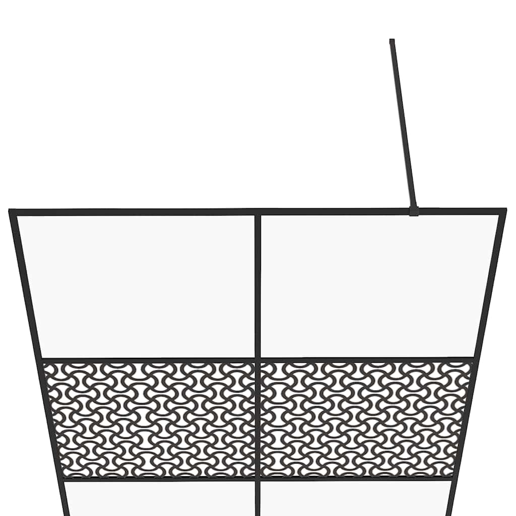 Pregrada za tuširanje s prozirnim staklom ESG 140 x 195 cm crna
