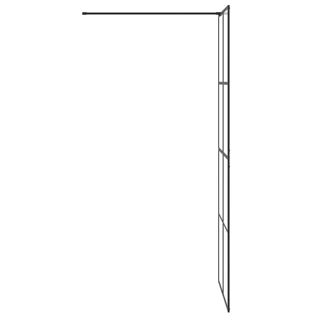 Pregrada za tuširanje s prozirnim staklom ESG 80 x 195 cm crna