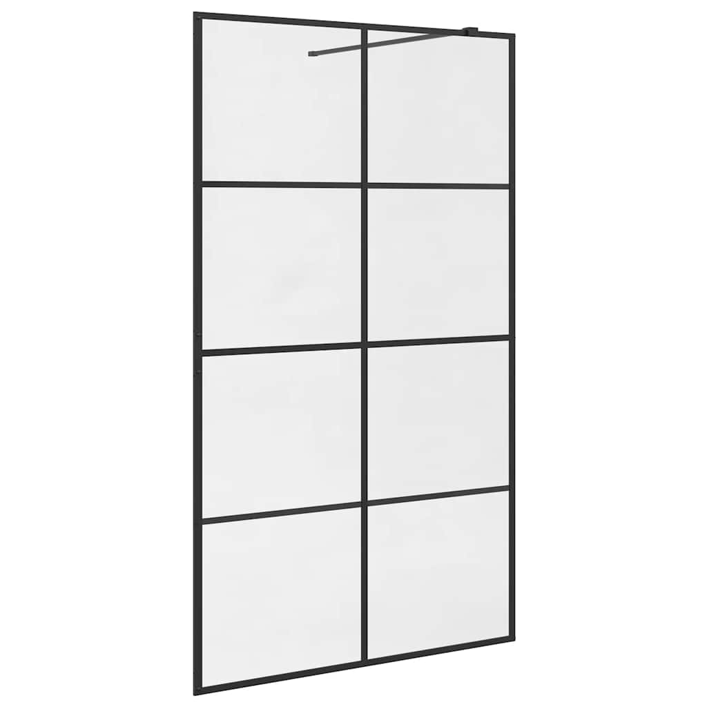 Pregrada za tuširanje s prozirnim staklom ESG 115 x 195 cm crna