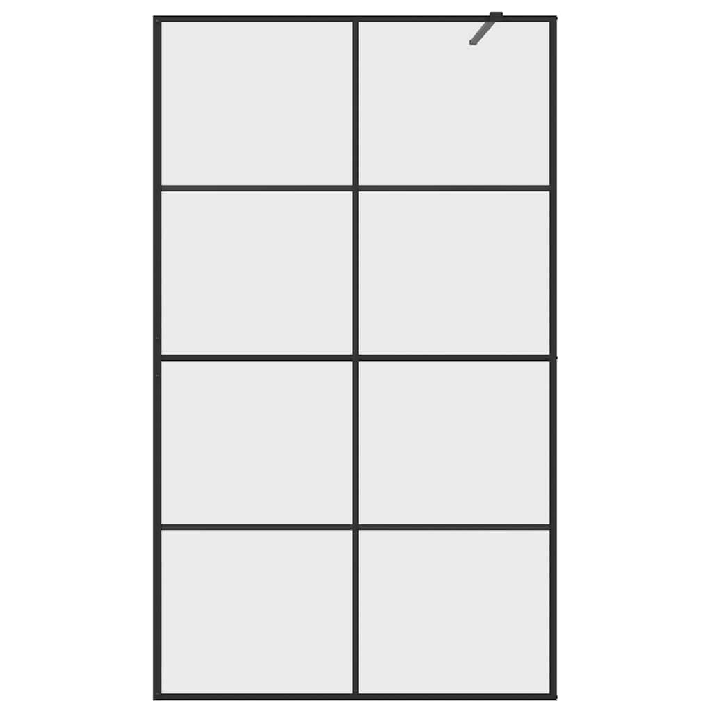 Pregrada za tuširanje s prozirnim staklom ESG 115 x 195 cm crna