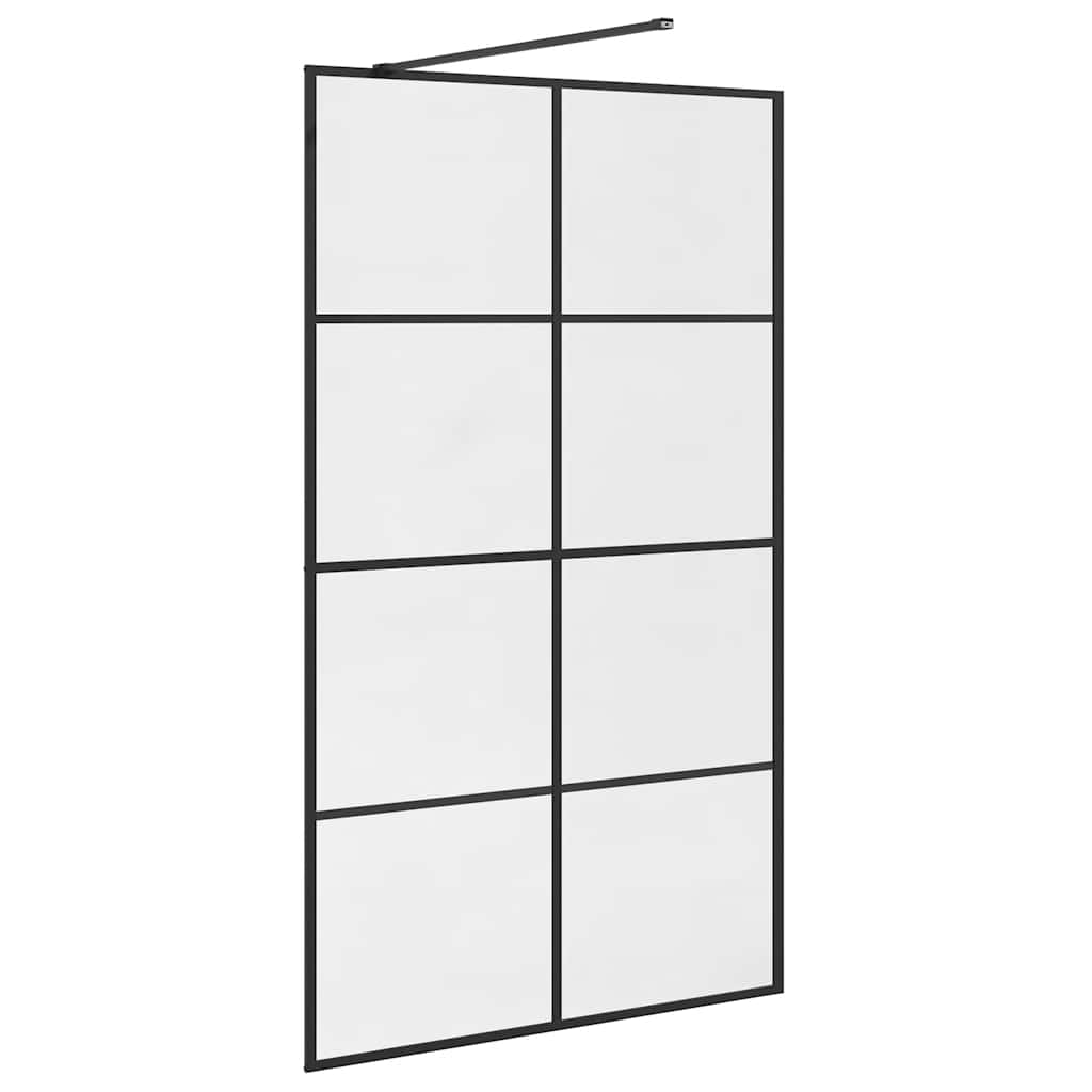 Pregrada za tuširanje s prozirnim staklom ESG 115 x 195 cm crna