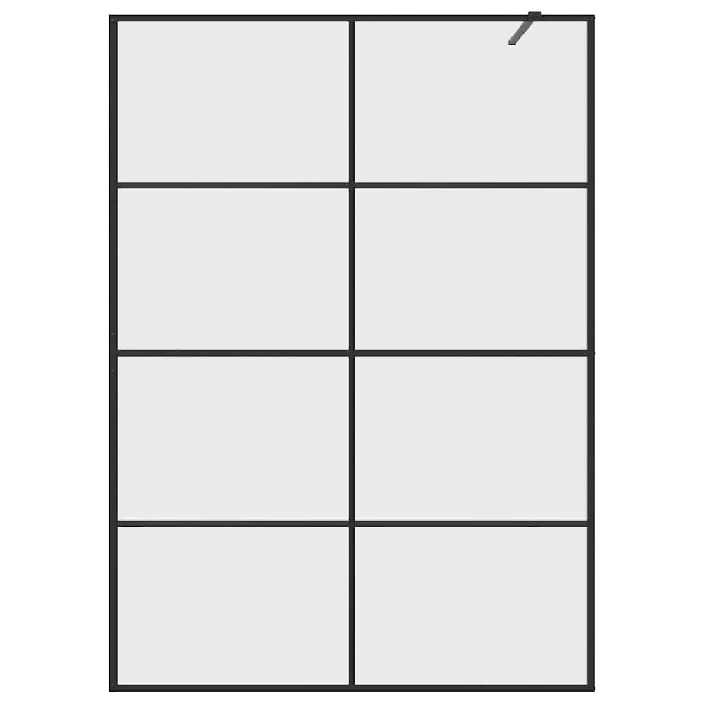 Pregrada za tuširanje s prozirnim staklom ESG 140 x 195 cm crna