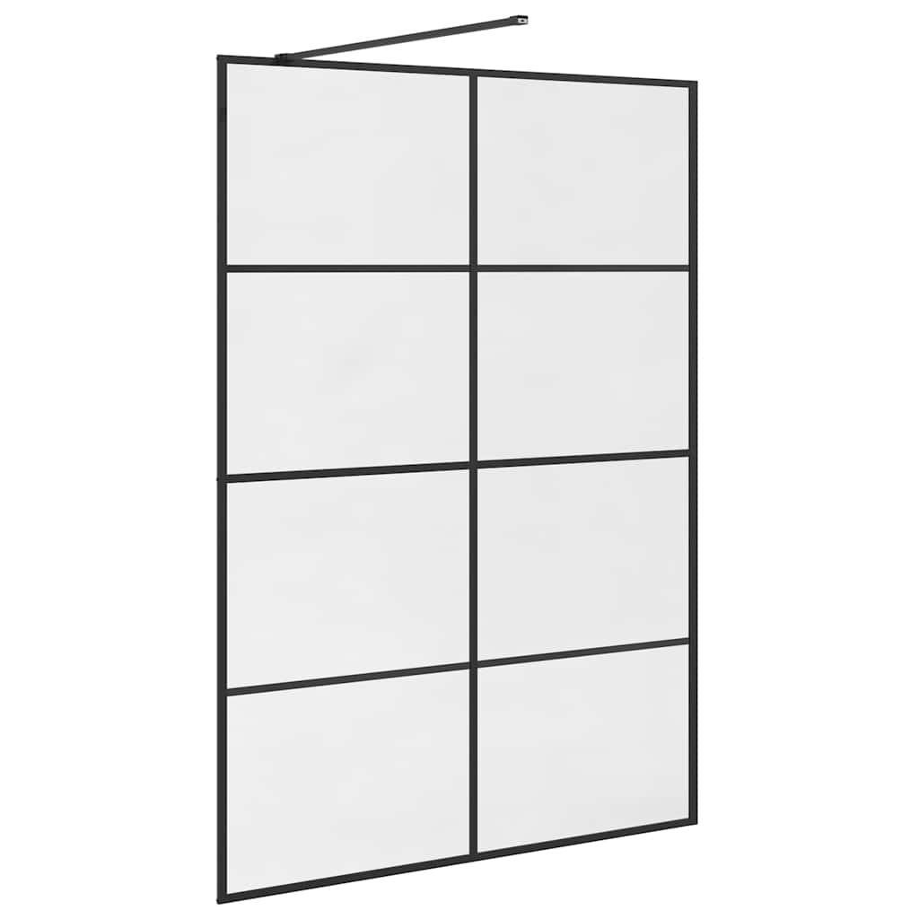 Pregrada za tuširanje s prozirnim staklom ESG 140 x 195 cm crna