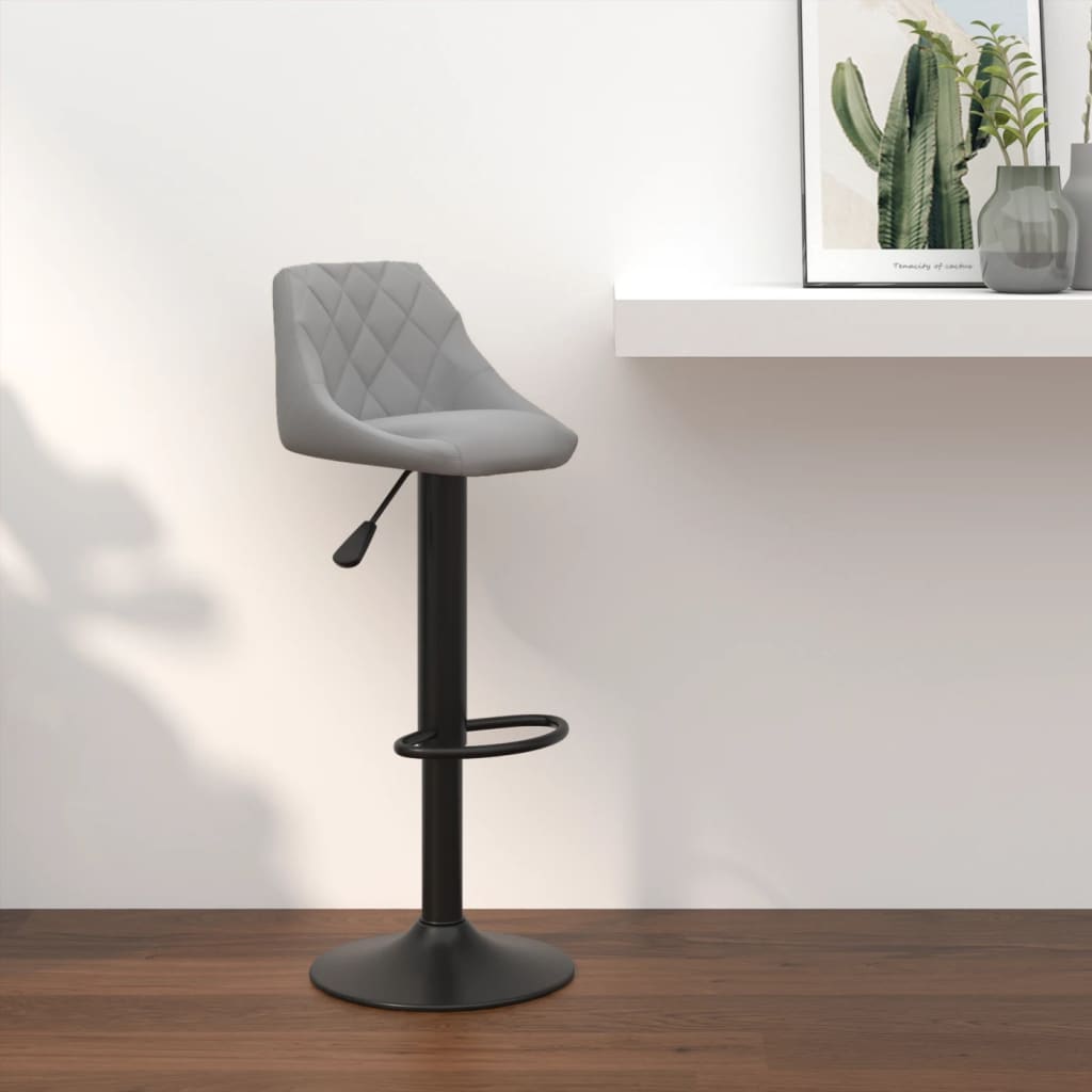 Barski stolac svjetlosivi baršunasti