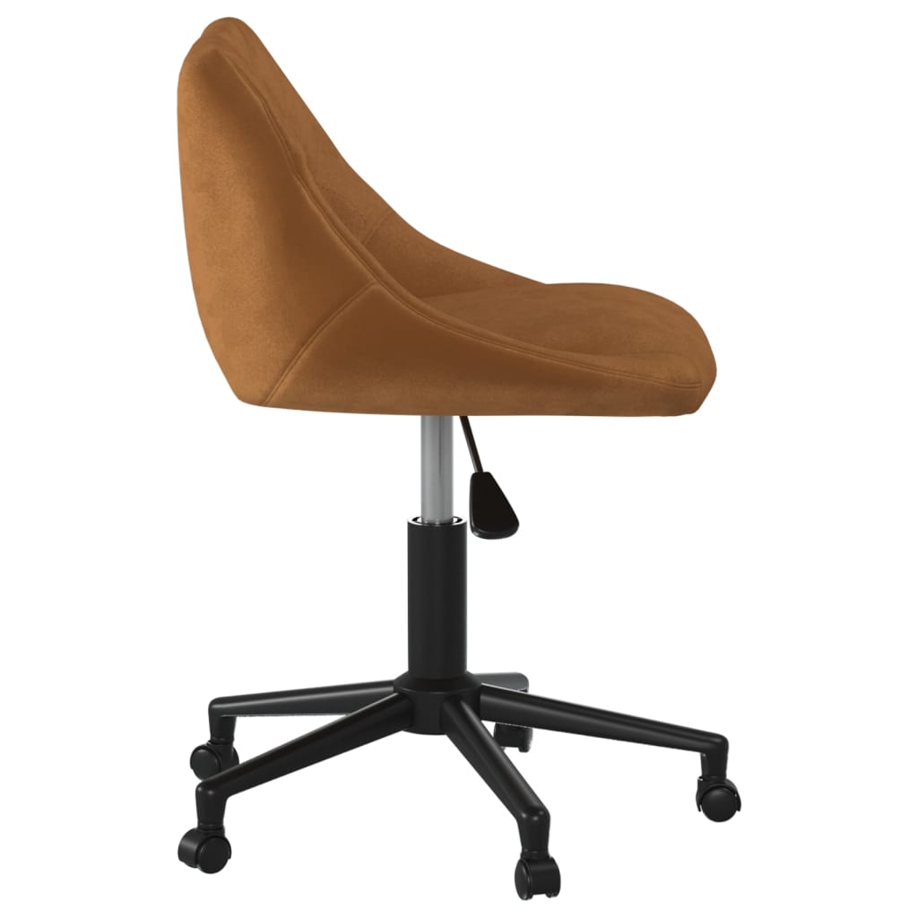 Okretna uredska stolica smeđa baršunasta