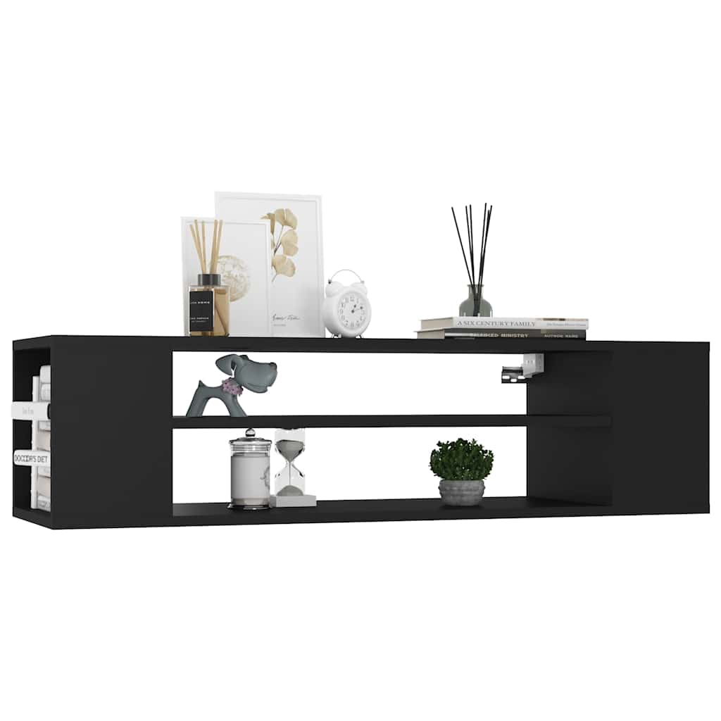 Viseći TV ormarić crni 100 x 30 x 26,5 cm konstruirano drvo