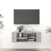 Zidni TV ormarić boja betona 102 x 35 x 35 cm konstruirano drvo