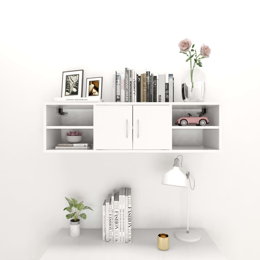 Zidna polica bijela 102 x 30 x 29 cm od konstruiranog drva