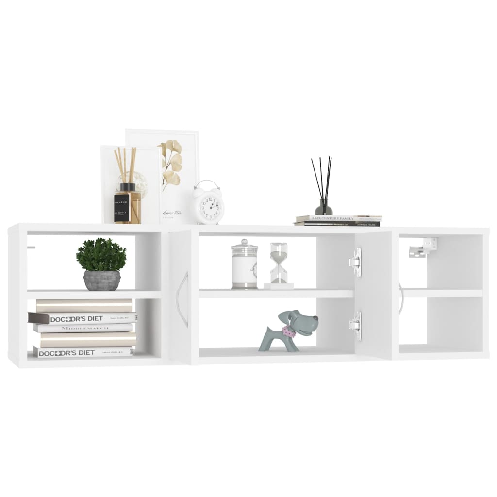 Zidna polica bijela 102 x 30 x 29 cm od konstruiranog drva