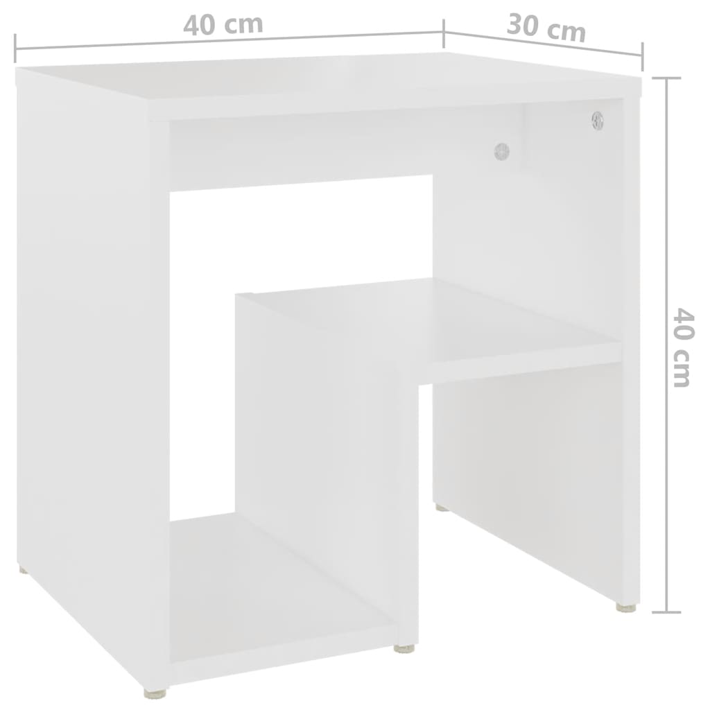 Noćni ormarići 2 kom bijeli 40 x 30 x 40 cm konstruirano drvo