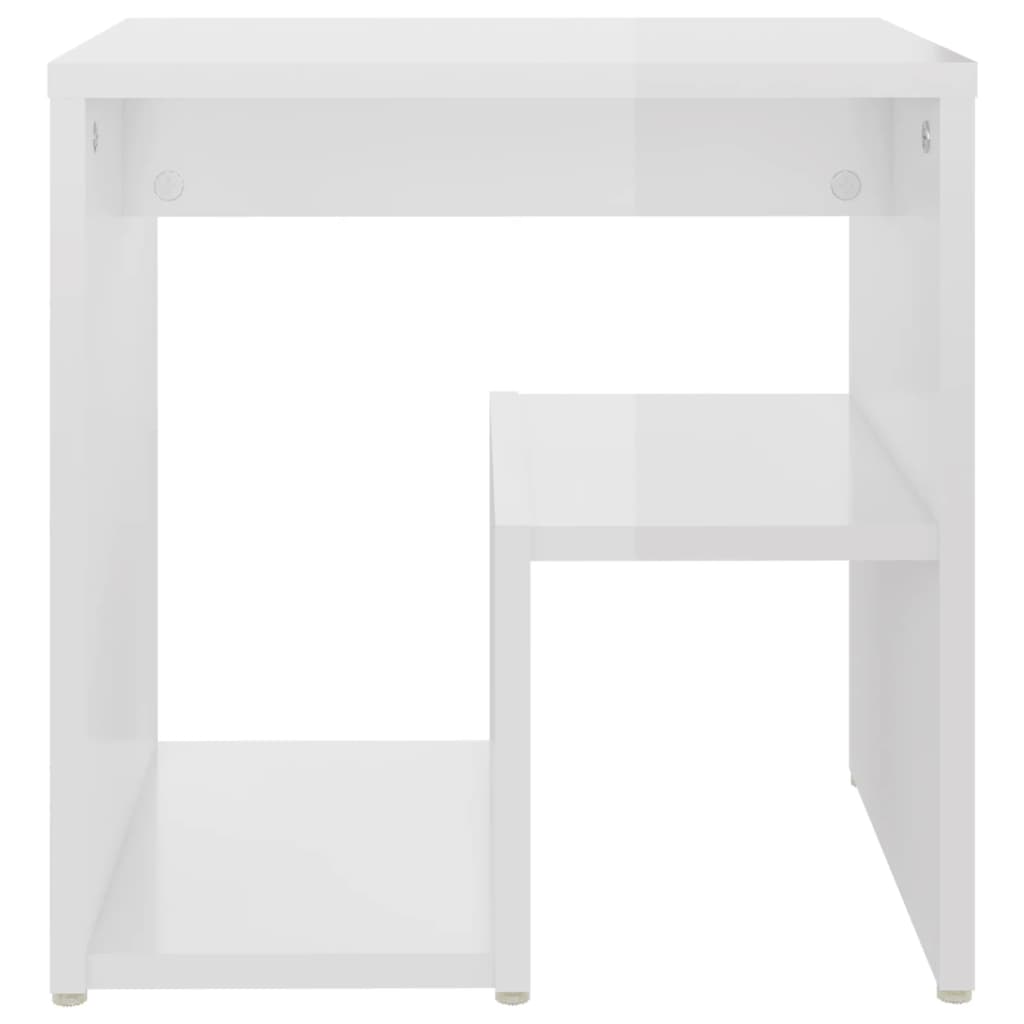 Noćni ormarić 2 kom sjajni bijeli 40x30x40 cm konstruirano drvo