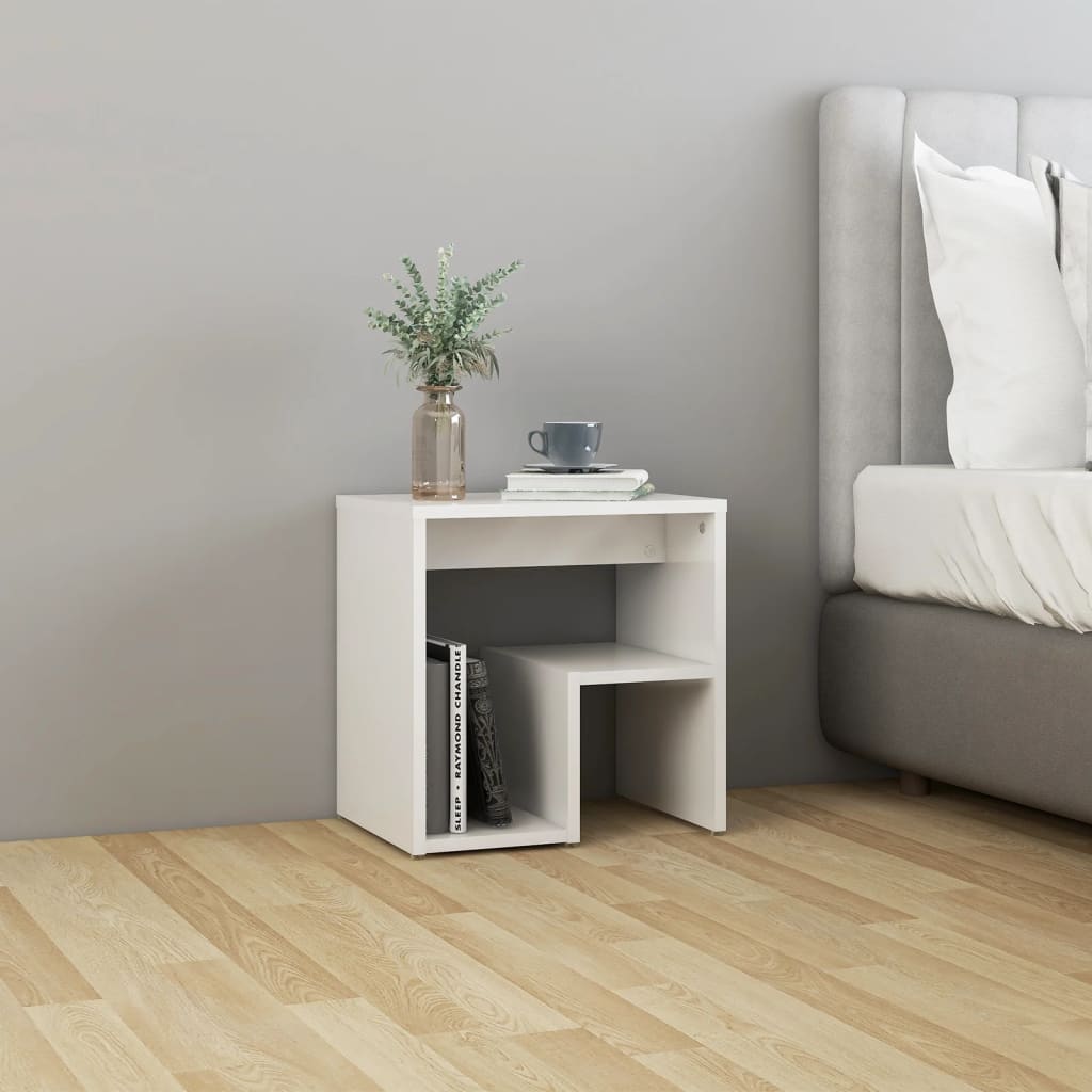 Noćni ormarić 2 kom sjajni bijeli 40x30x40 cm konstruirano drvo