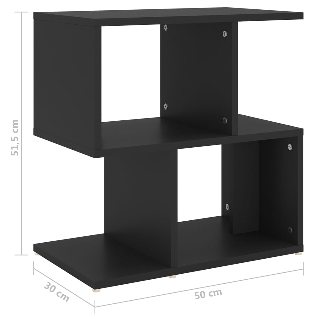 Noćni ormarići 2 kom crni 50 x 30 x 51,5 cm konstruirano drvo