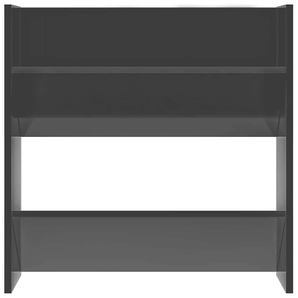 Zidni ormarić za cipele visoki sjaj sivi 60 x 18 x 60 cm drveni