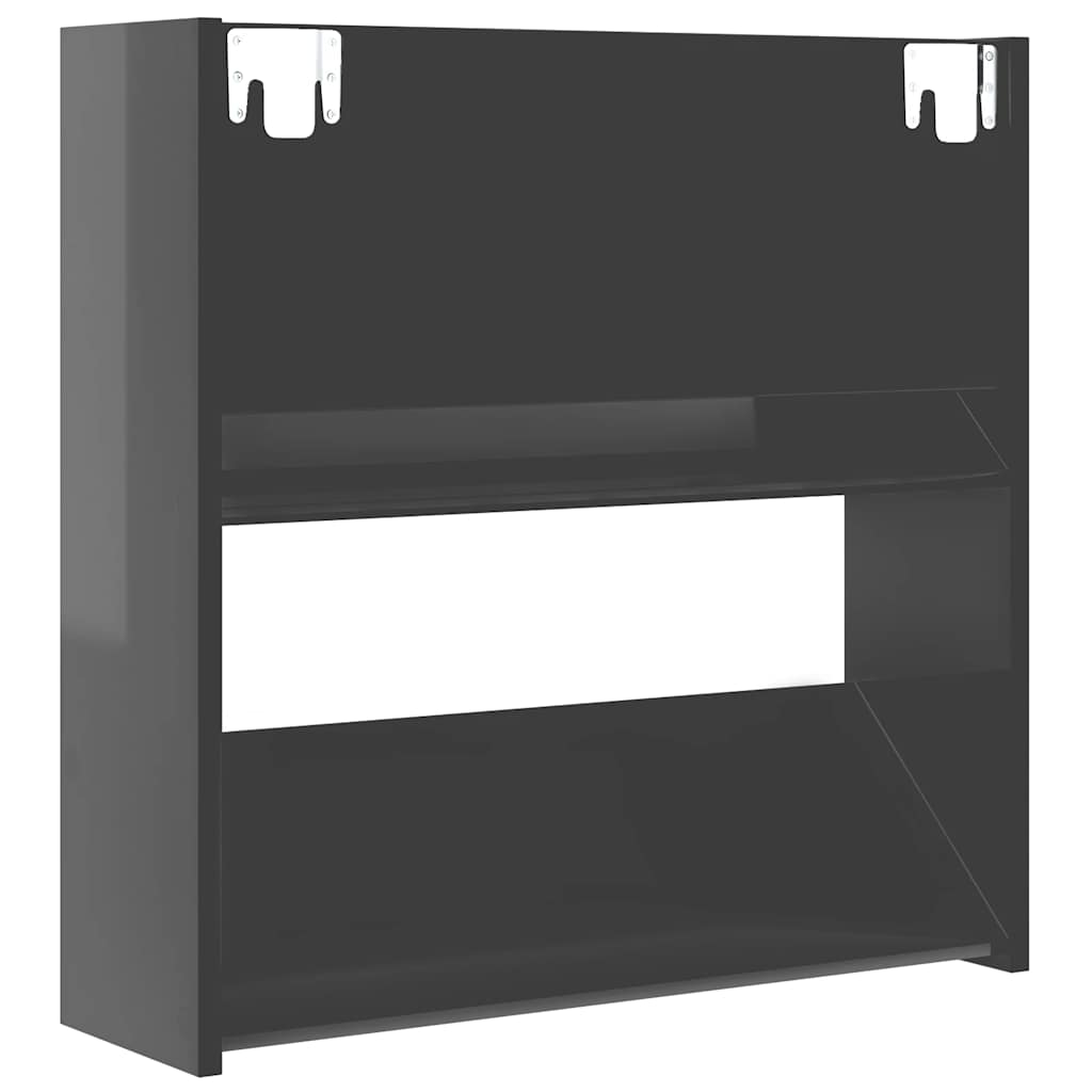 Zidni ormarići za cipele 4 kom sjajni sivi 60x18x60 cm drveni