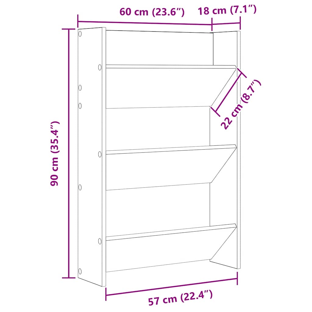 Zidni ormarići za cipele 2 kom bijeli 60 x 18 x 90 cm drveni