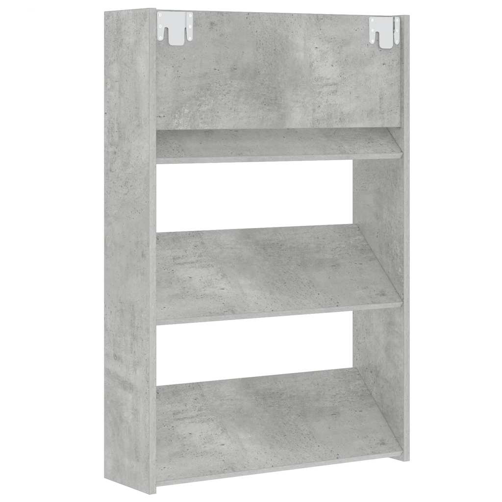 Zidni ormarići za cipele 2 kom boja betona 60x18x90 cm drveni