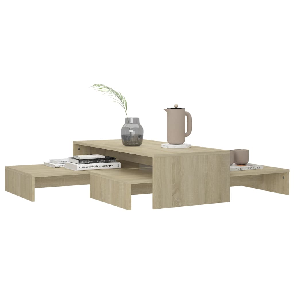 Set uklapajućih stolića boja hrasta 100 x 100 x 26,5 cm drveni