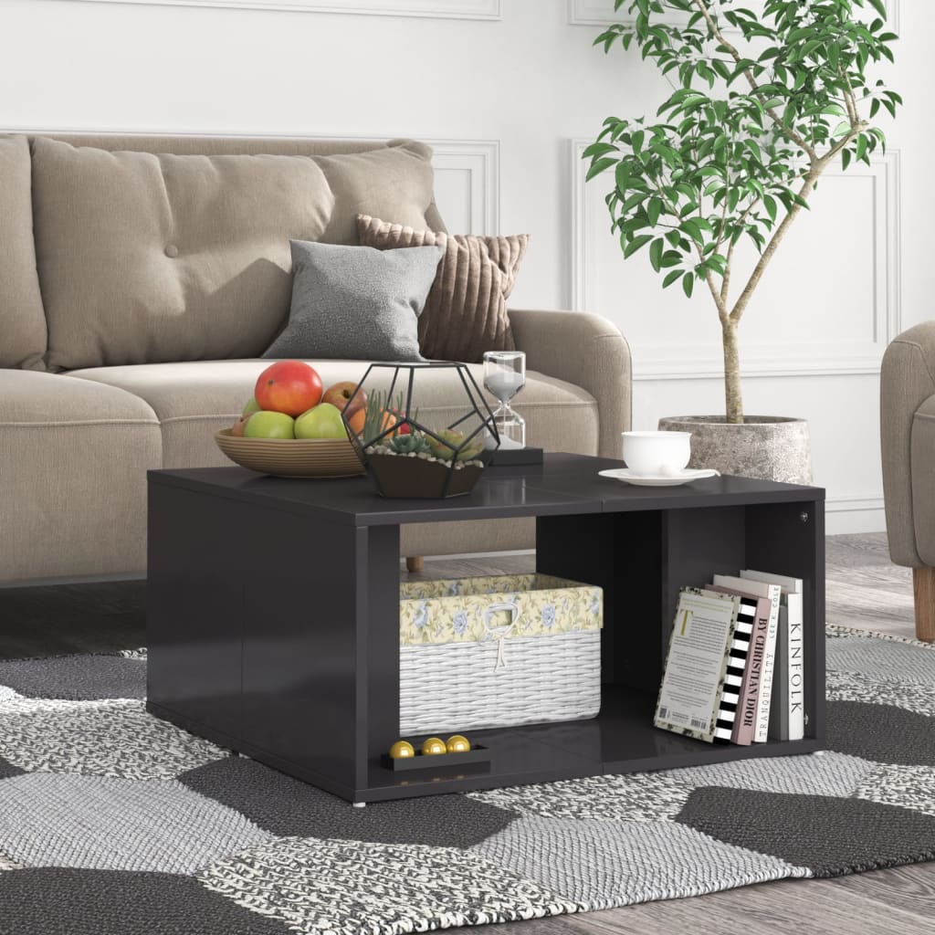 Stolići za kavu 4 kom sjajni sivi 33x33x33 cm konstruirano drvo