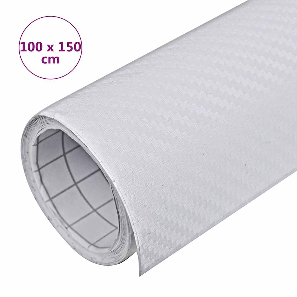 Folija za automobil 3D bijela 100 x 150 cm