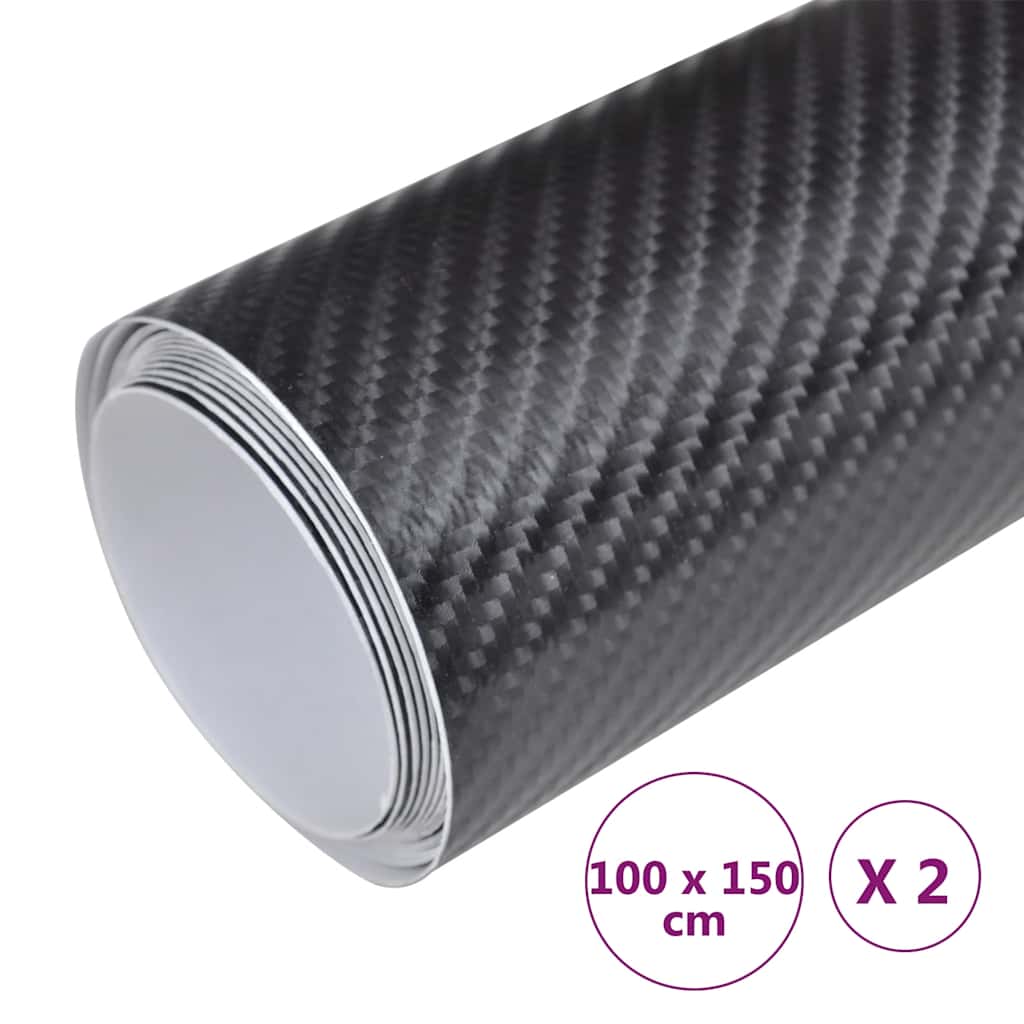 Folije za automobil 2 kom 4D crne 100 x 150 cm