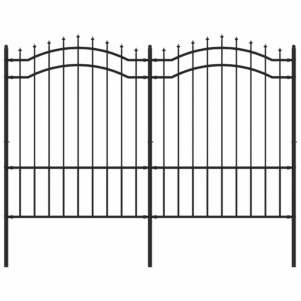 Vrtna ograda Woerden s vrhom koplja crna 240x150 cm čelična