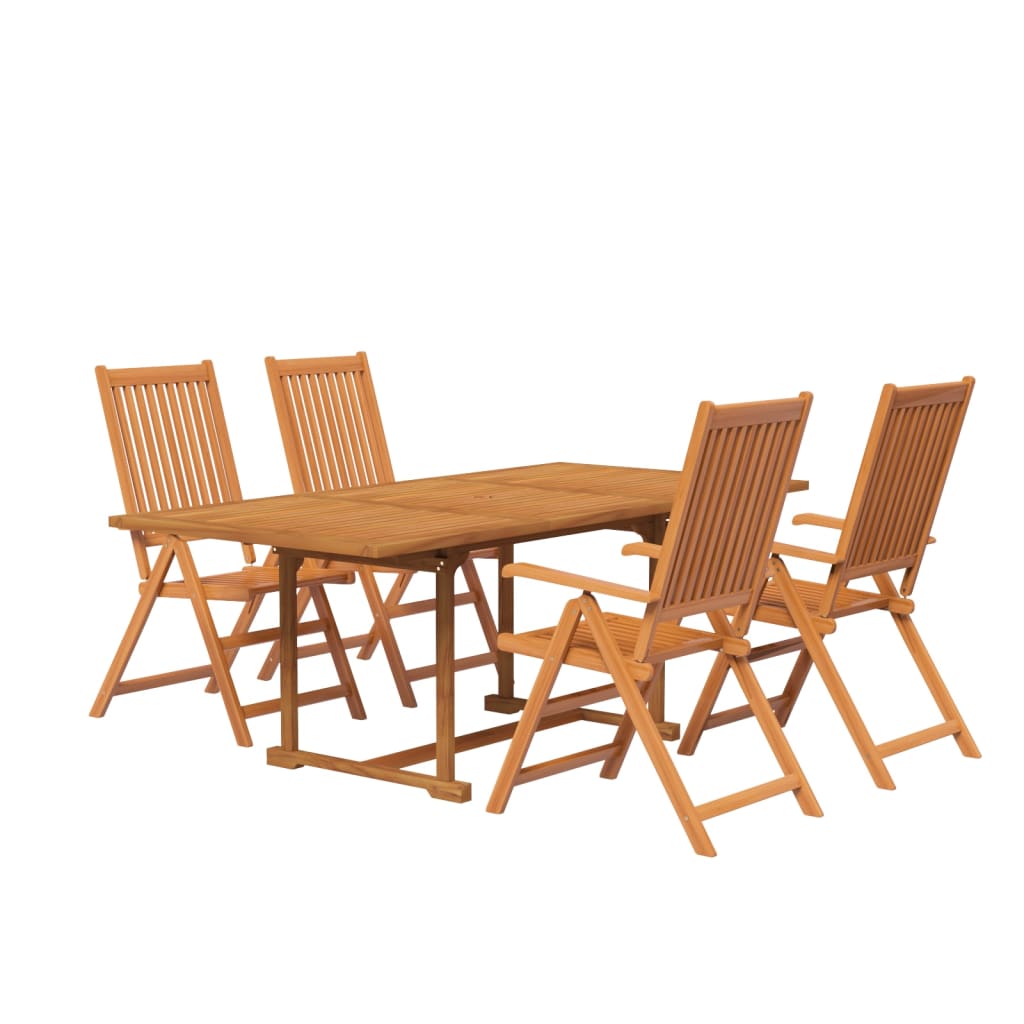 5-dijelni vrtni blagovaonski set od masivnog bagremovog drva 150-200 cm