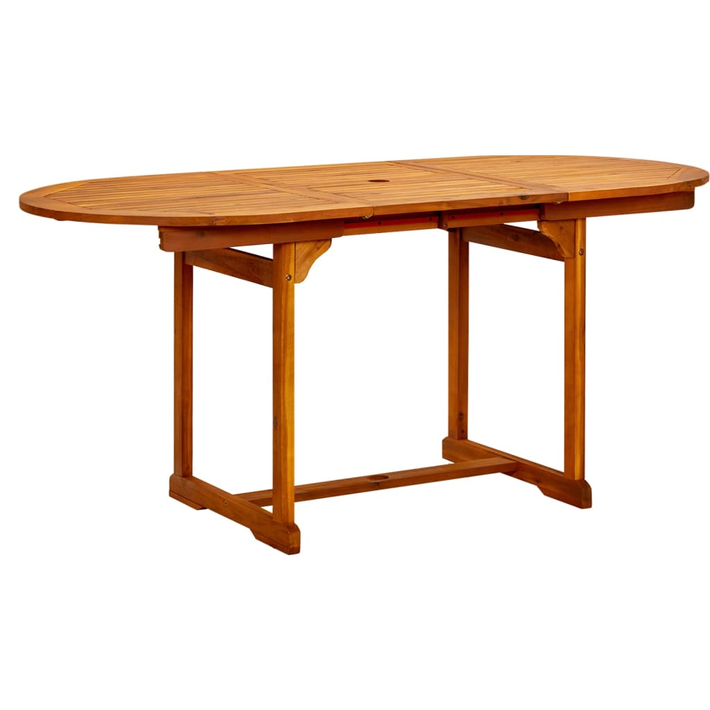 5-dijelni vrtni blagovaonski set od masivnog bagremovog drva 120-170 cm