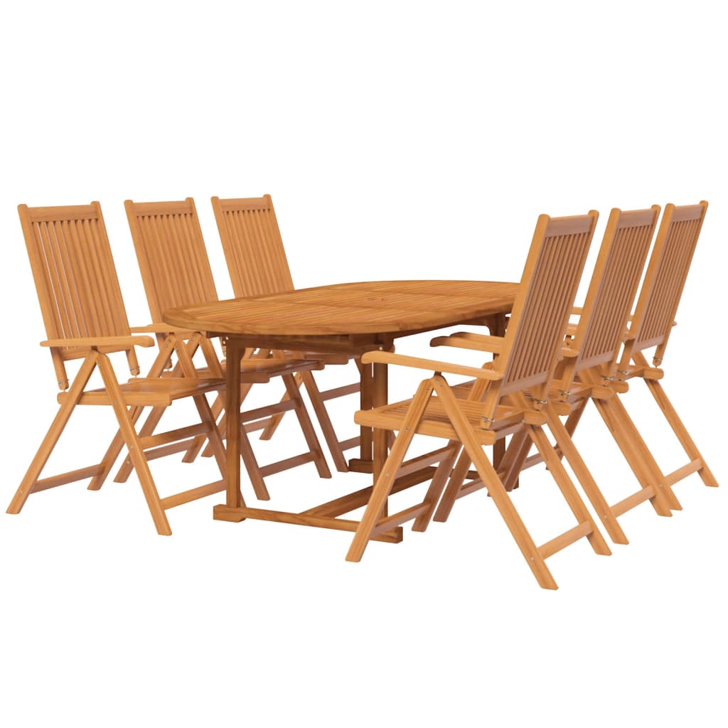 7-dijelni vrtni blagovaonski set od masivnog bagremovog drva 120-170 cm
