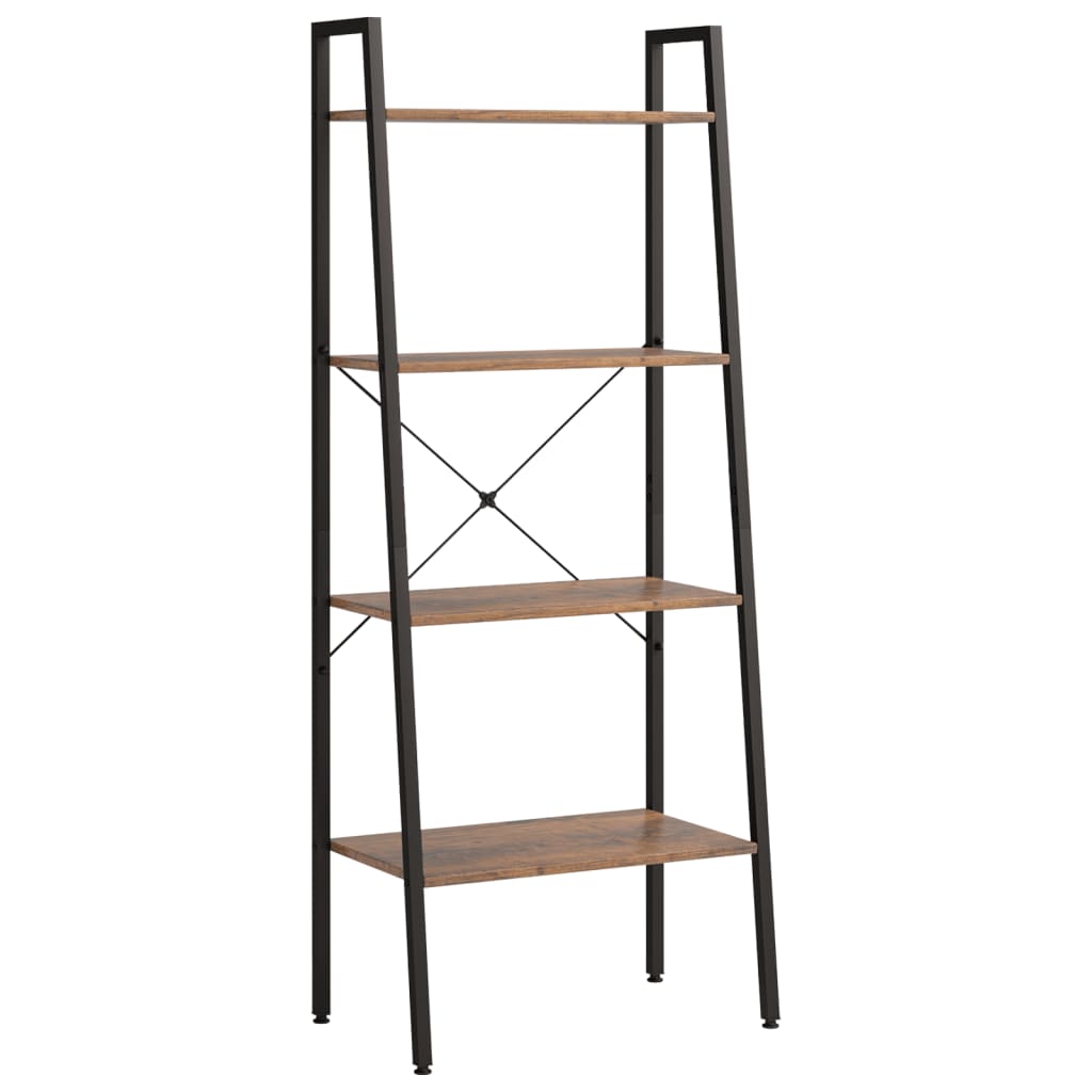 Samostojeće police s 5 razine tamnosmeđe i crne 56x35x140 cm