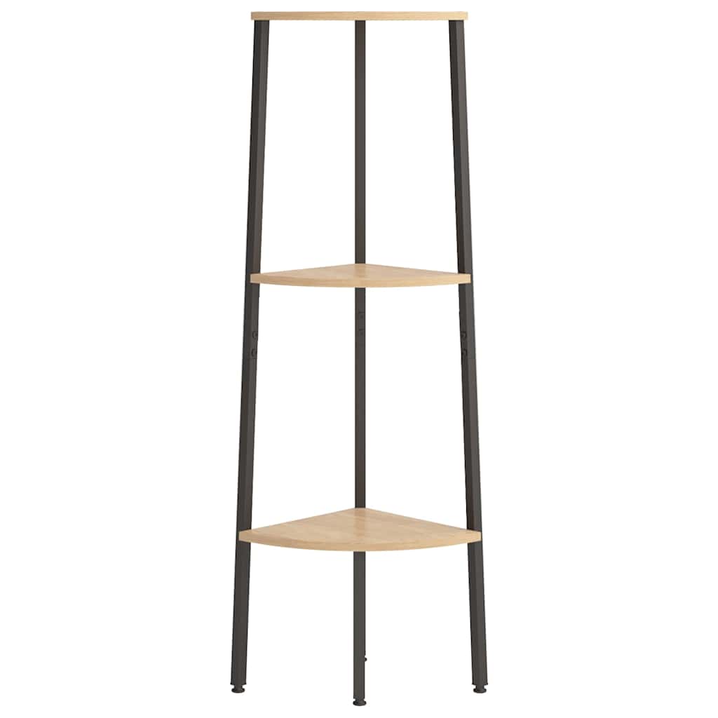 Kutne police s 3 razine svjetlosmeđe-crne 45,5 x 31,5 x 120 cm