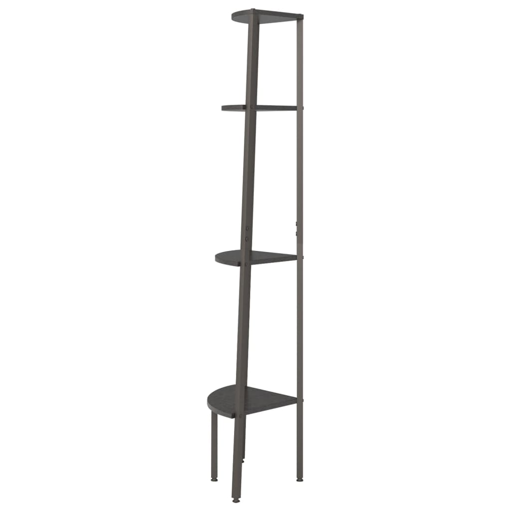 Kutna polica s 4 razine crna 45,5 x 31,5 x 150 cm