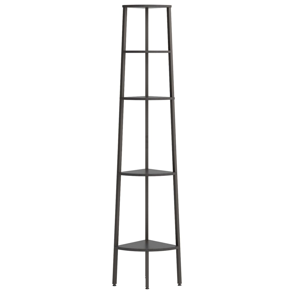 Kutna polica s 5 razina crna 45,5 x 31,5 x 180 cm