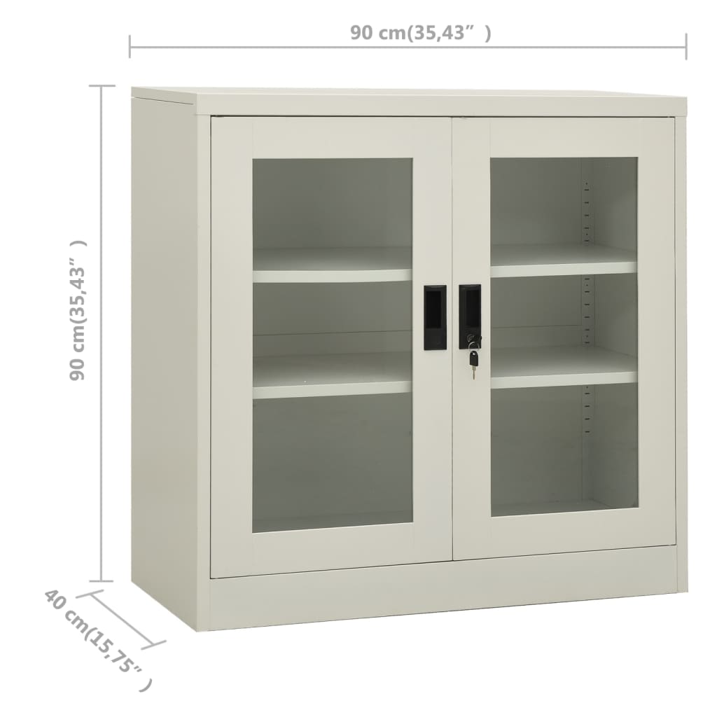 Uredski ormarić svjetlosivi 90 x 40 x 90 cm čelični