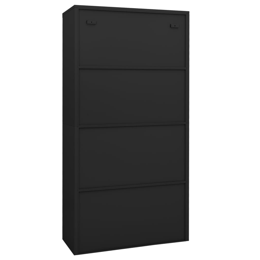 Uredski ormarić antracit 90x40x180 cm čelik i kaljeno staklo