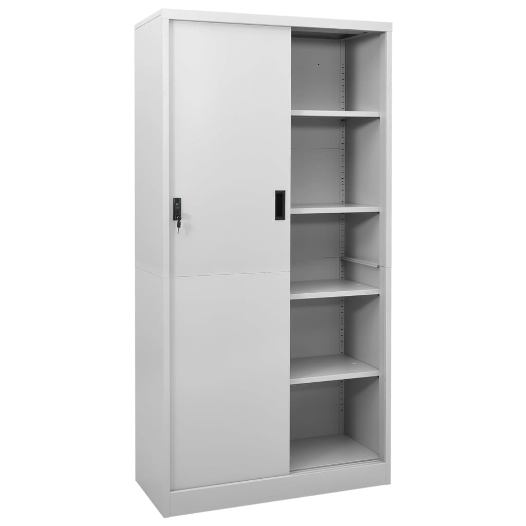 Uredski ormarić s kliznim vratima svjetlosivi 90x40x180cm čelik