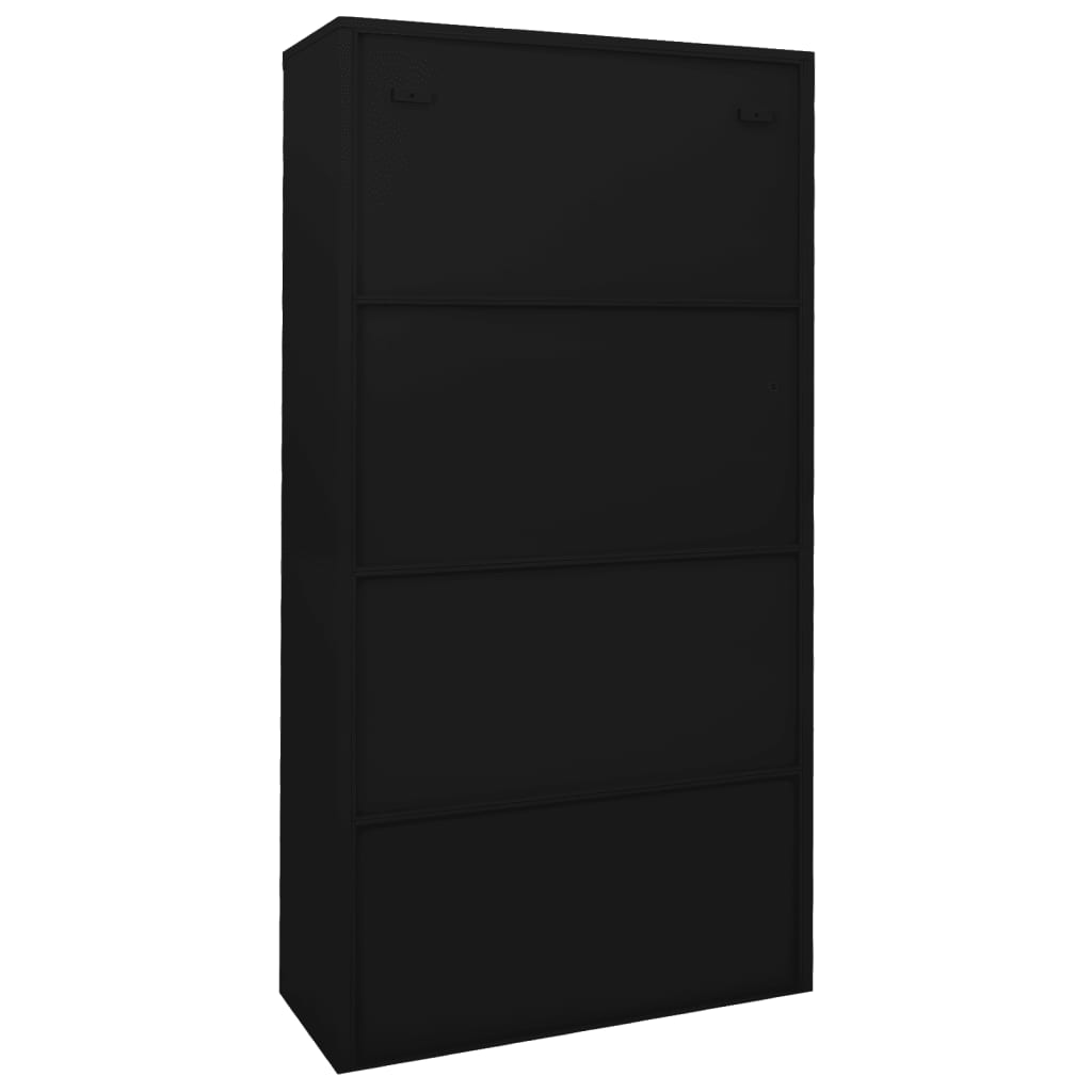 Uredski ormarić s kliznim vratima crni 90 x 40 x 180 cm čelični