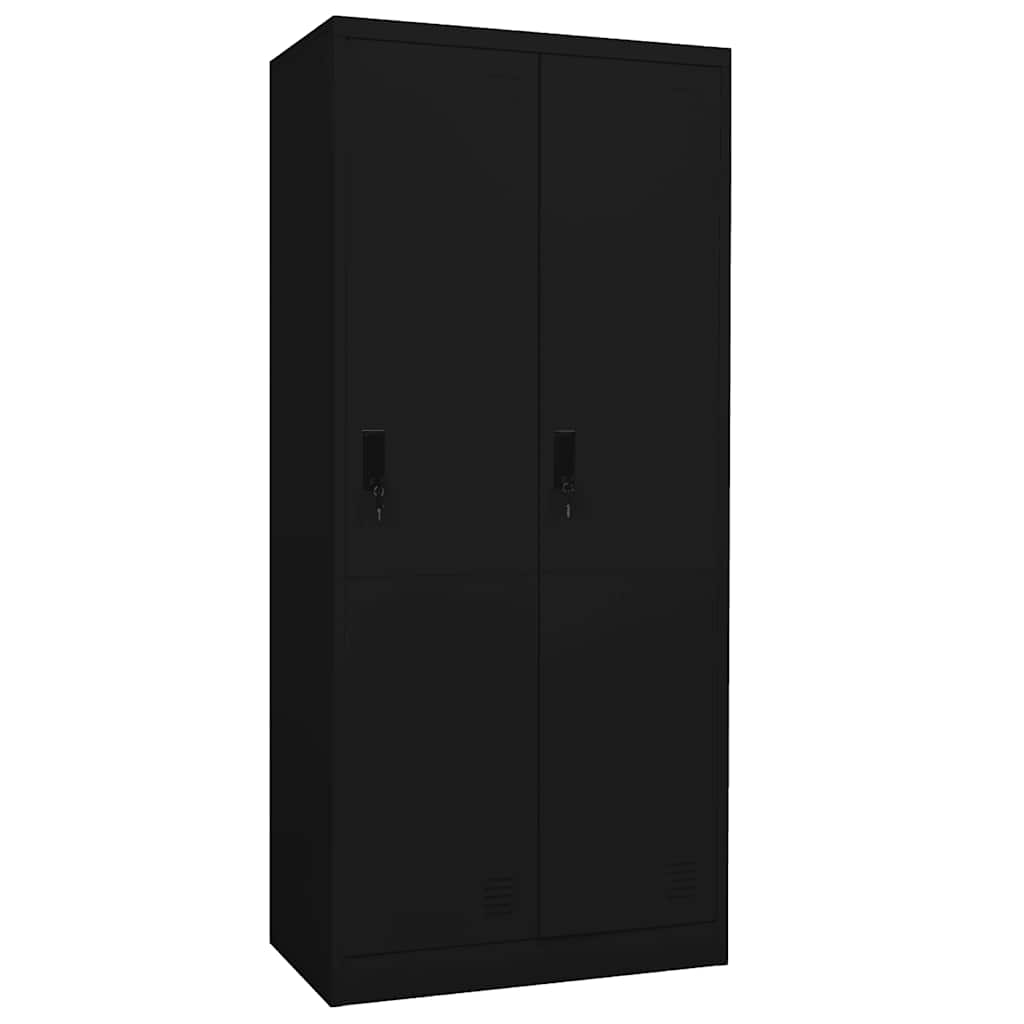 Ormar crni 80 x 50 x 180 cm čelični