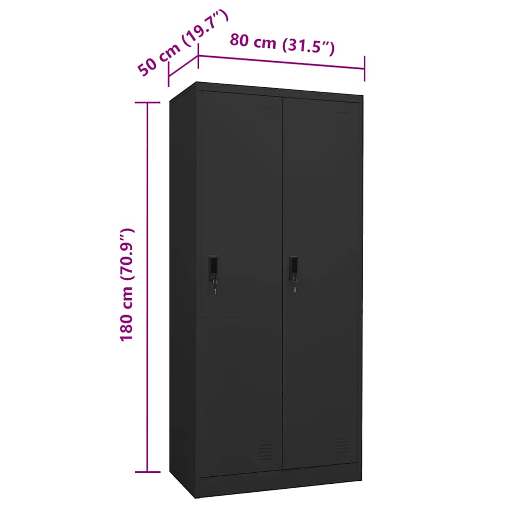 Ormar antracit 80 x 50 x 180 cm čelični