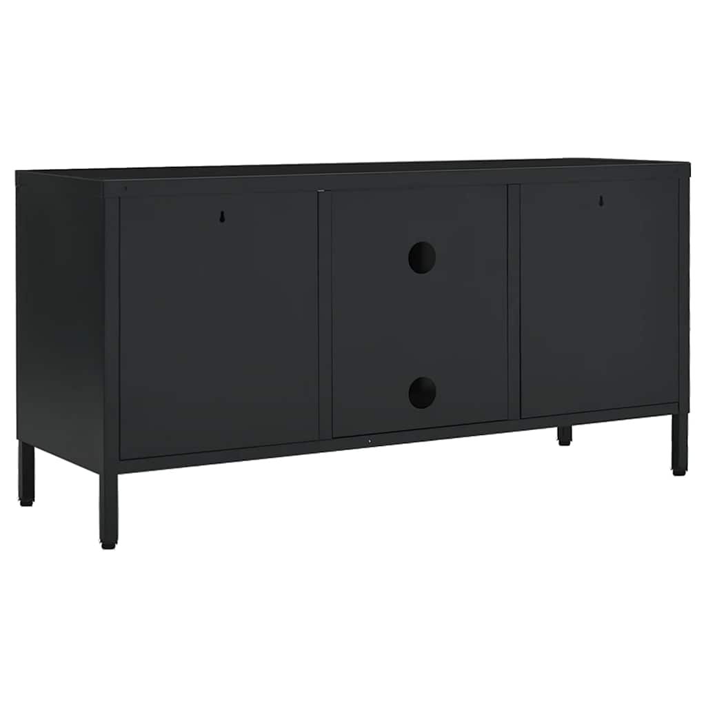 TV ormarić crni 105 x 35 x 52 cm od čelika i stakla