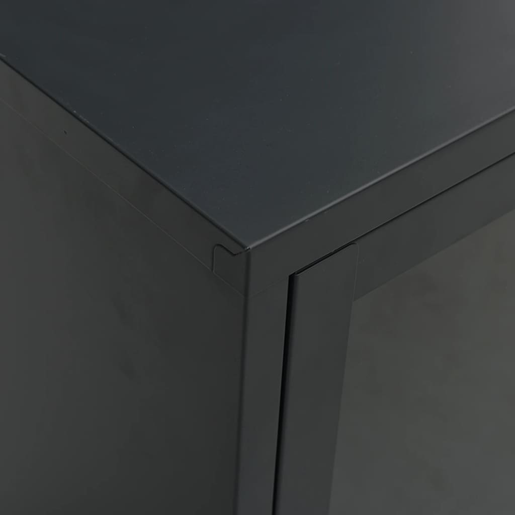 TV ormarić crni 105 x 35 x 52 cm od čelika i stakla