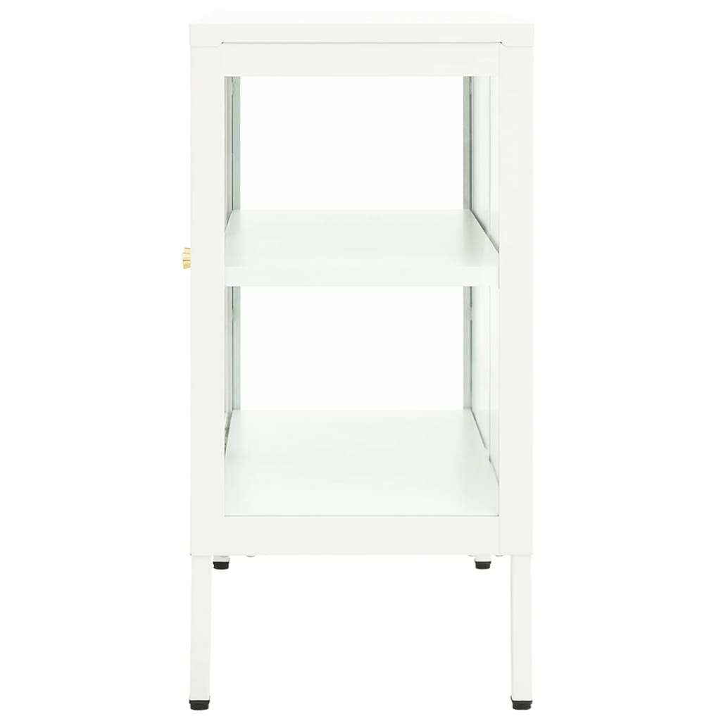Komoda bijela 70 x 35 x 70 cm od čelika i stakla