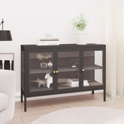 Komoda antracit 105 x 35 x 70 cm od čelika i stakla