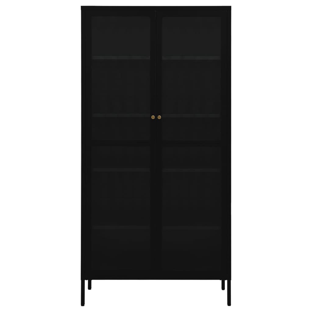 Ormarić za izlaganje crni 90x40x180 cm čelik i kaljeno staklo