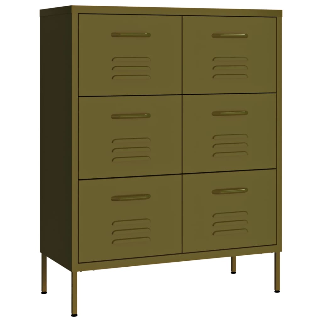 Ladičar maslinasto zeleni 80 x 35 x 101,5 cm čelični