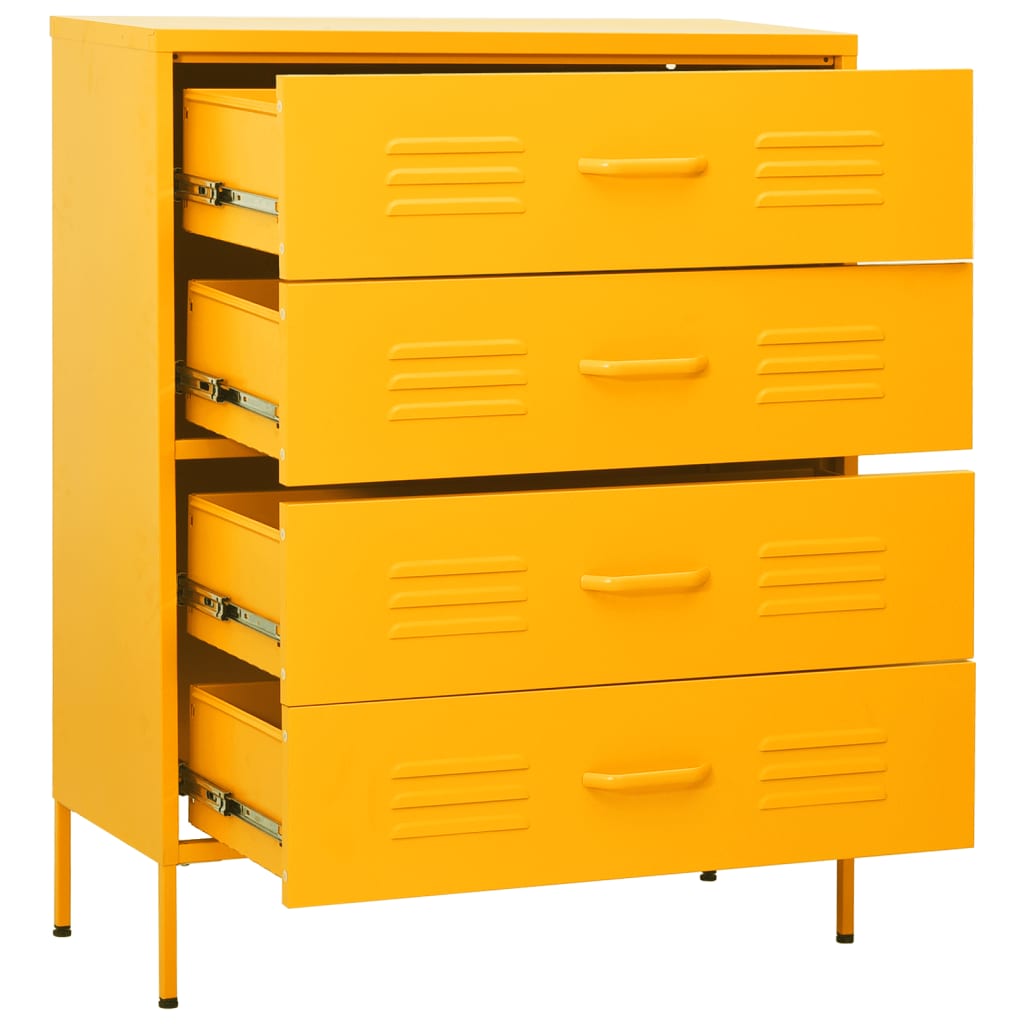 Ladičar boja senfa 80 x 35 x 101,5 cm čelični